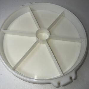 Tupperware Vegetable Tray & Top Vtg Picnic Storage Salad Bar Party Compartments